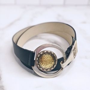 Chico's leather & metal hook belt